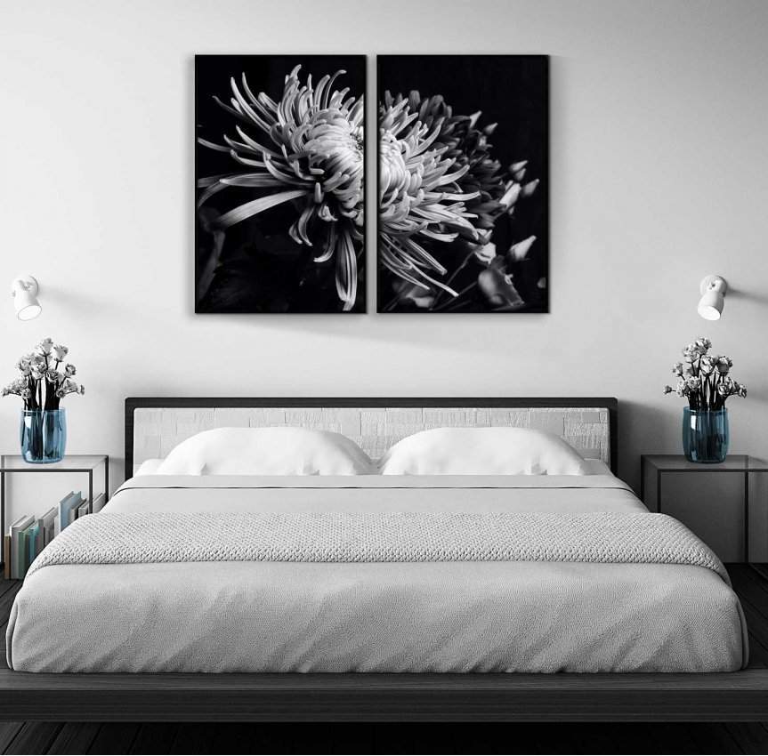 abstrakt-blommotiv-svartvit