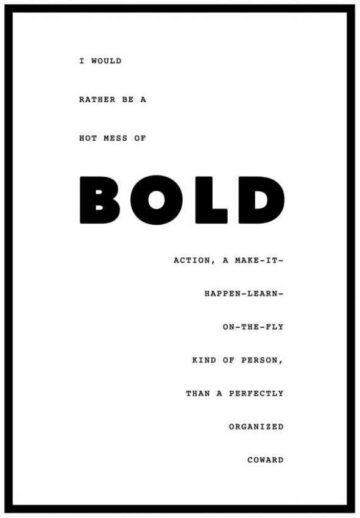 Att vara en bold människa poster