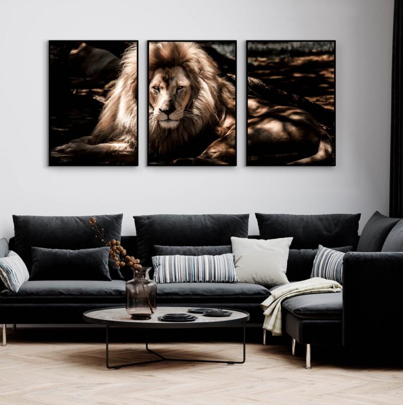 Bred mäktig lejon poster