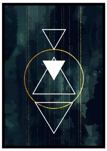 Trianglar och mörk illustration poster