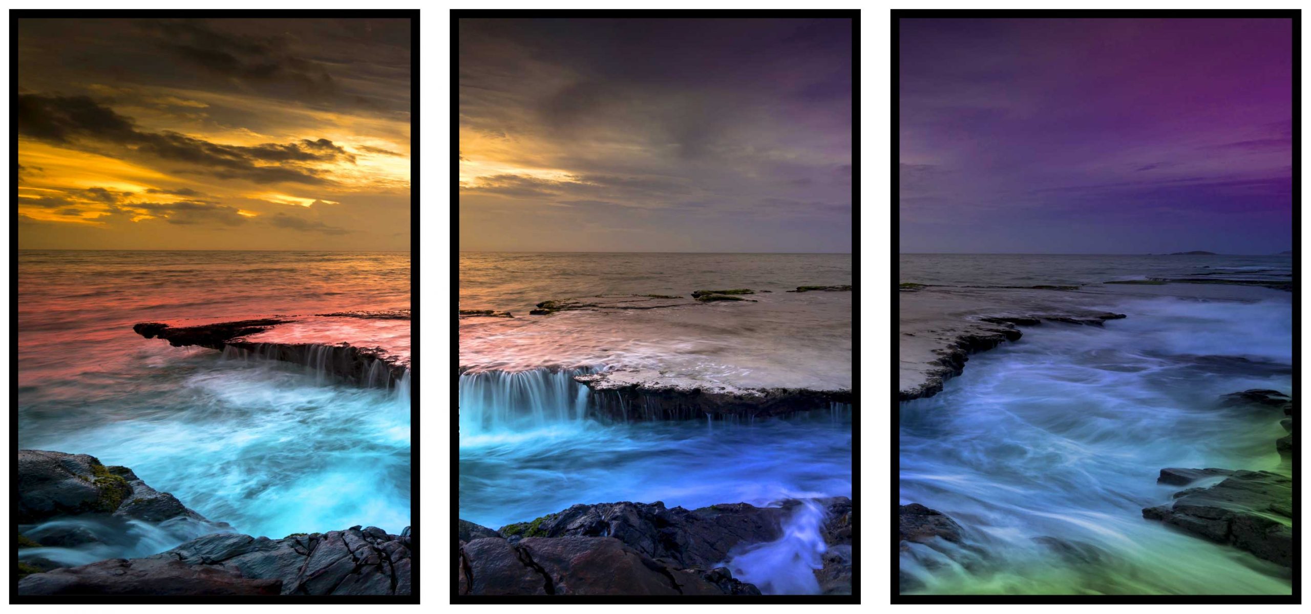 fargstarka-naturmotiv-tavla Bred färgglad tavla med naturmotiv