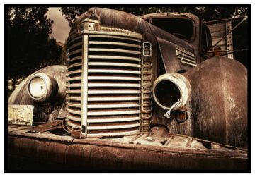 Retro bil poster i rost färg