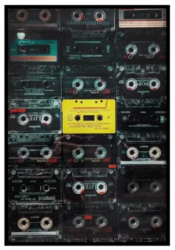 80-tals motiv med kassettband poster