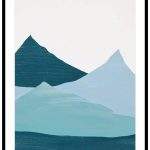 Turkos minimalistisk konst poster