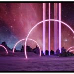 Synthwave rosa tavla