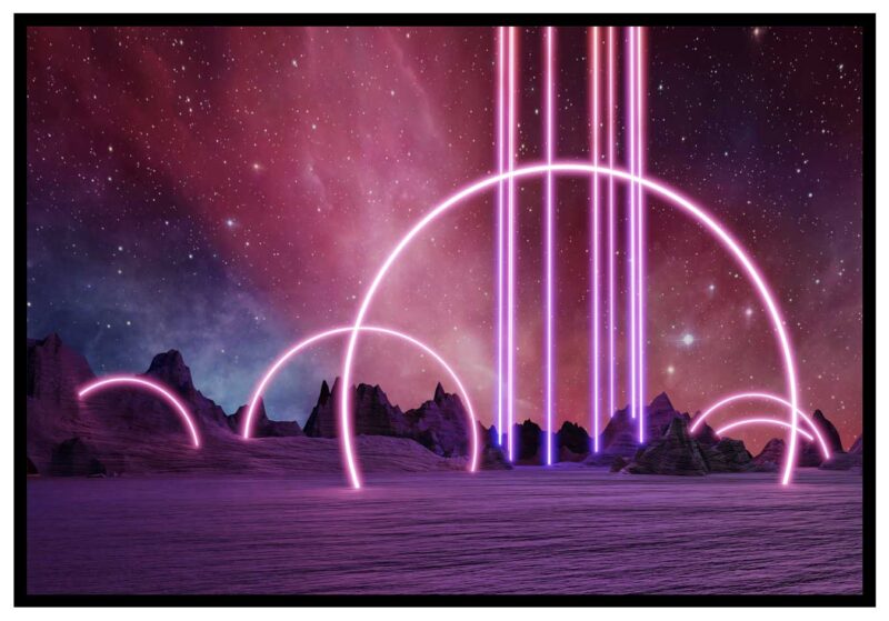 Synthwave rosa tavla