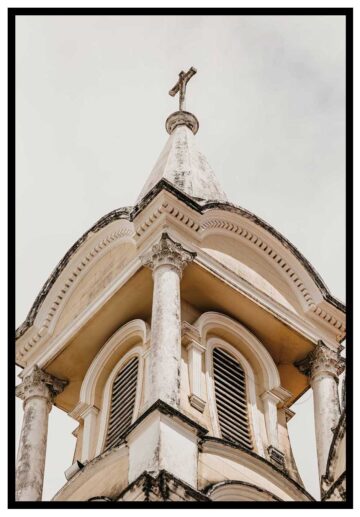 kyrka brun tavla