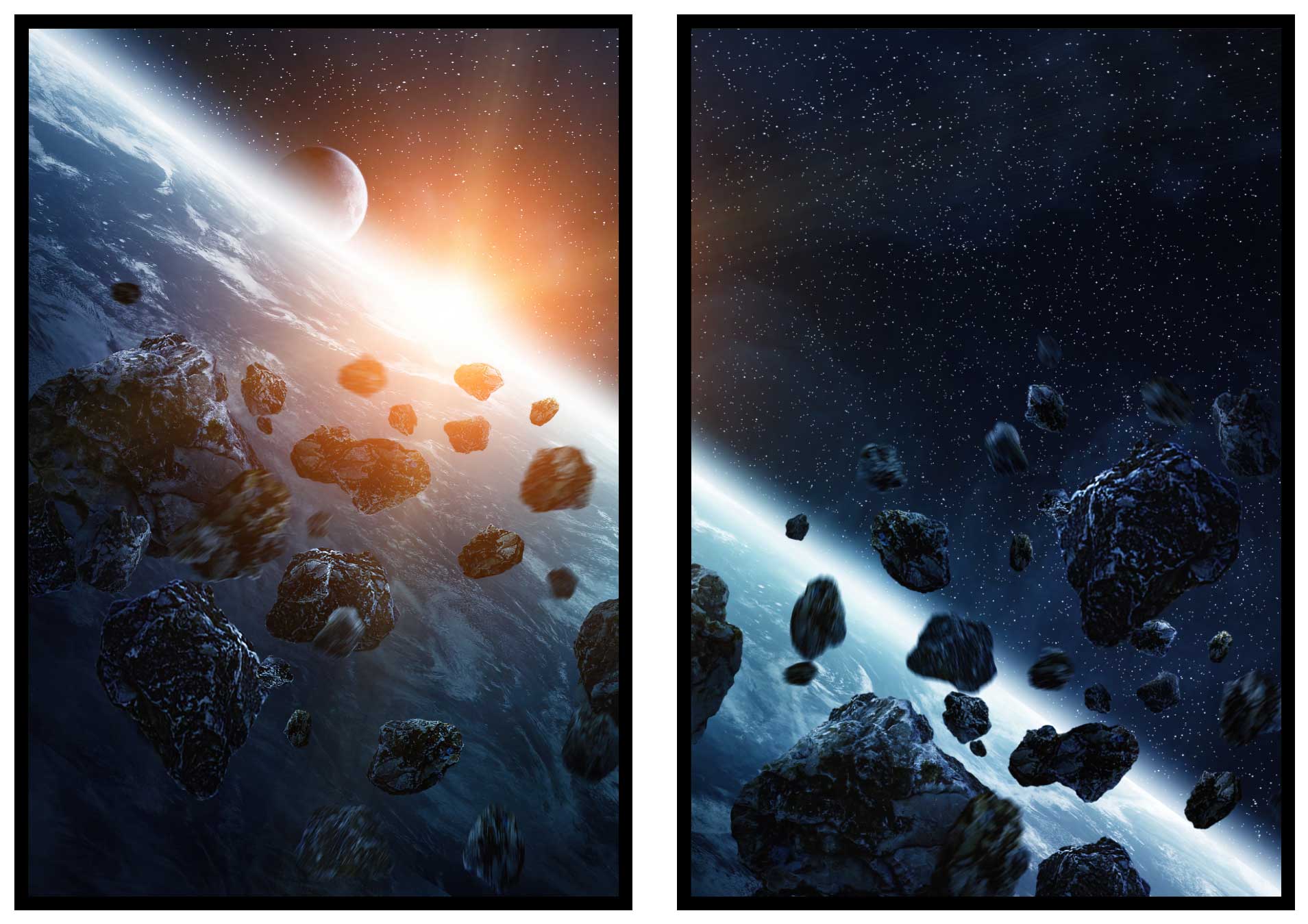 jordens-horisont-poster-set jorden och asteroider cool poster