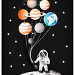 Barntavla med rymdbild