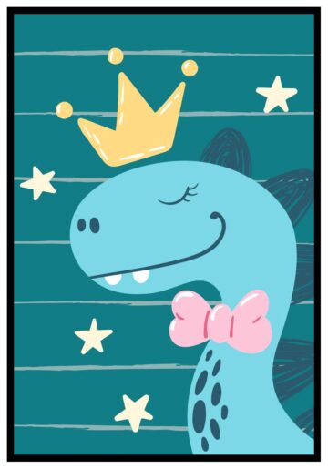 turkos barntavla med tecknad bild