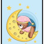 sovande nallebjörn barnrumstavla