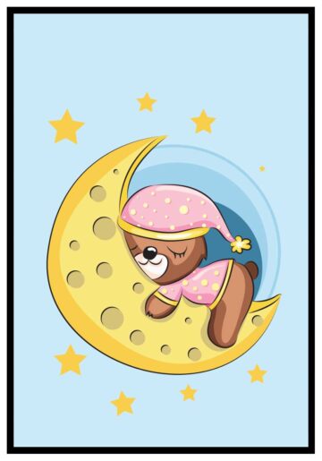 sovande nallebjörn barnrumstavla