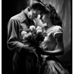 rockabilly poster i svartvitt