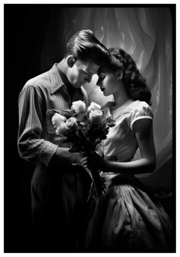 rockabilly poster i svartvitt