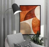 retro-orange-abstrakt-konst-poster