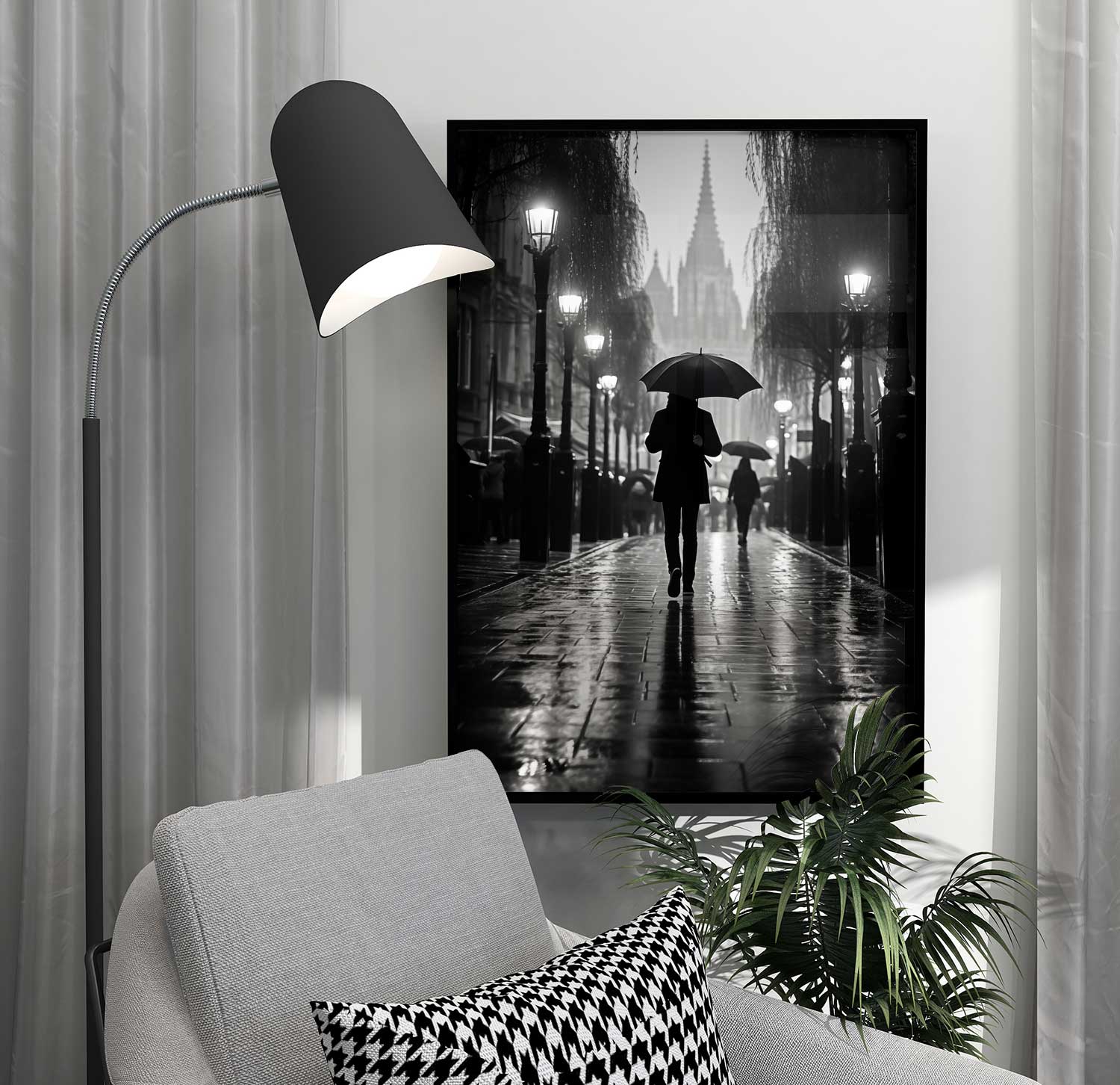 poster-med-motiv-fran-stockholm Svartvit plansch med motiv från Stockholm